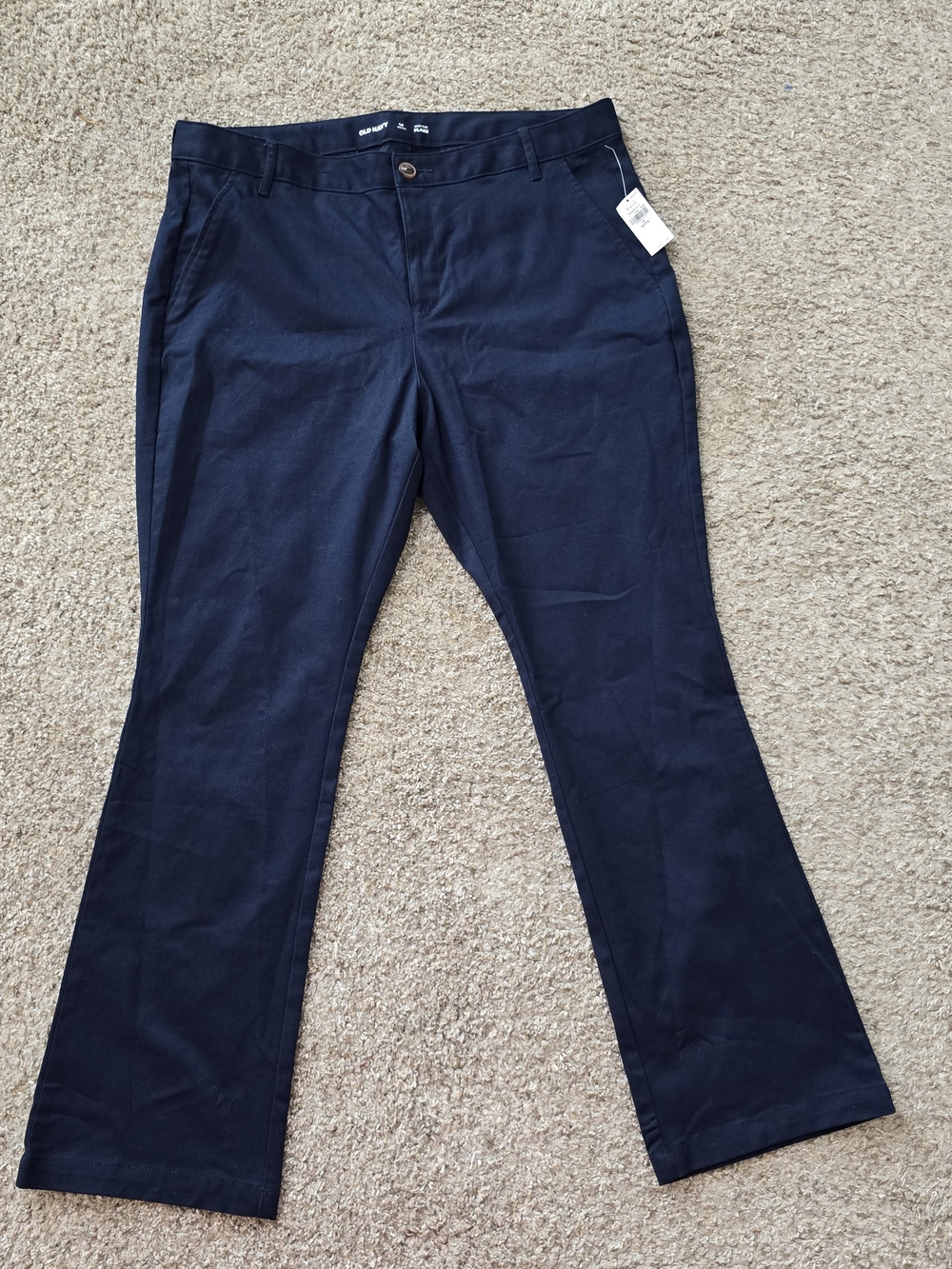 Old Navy Navy High-Rise Flared Twill Dress Pants w/ Pockets Size 14 Petite NWT